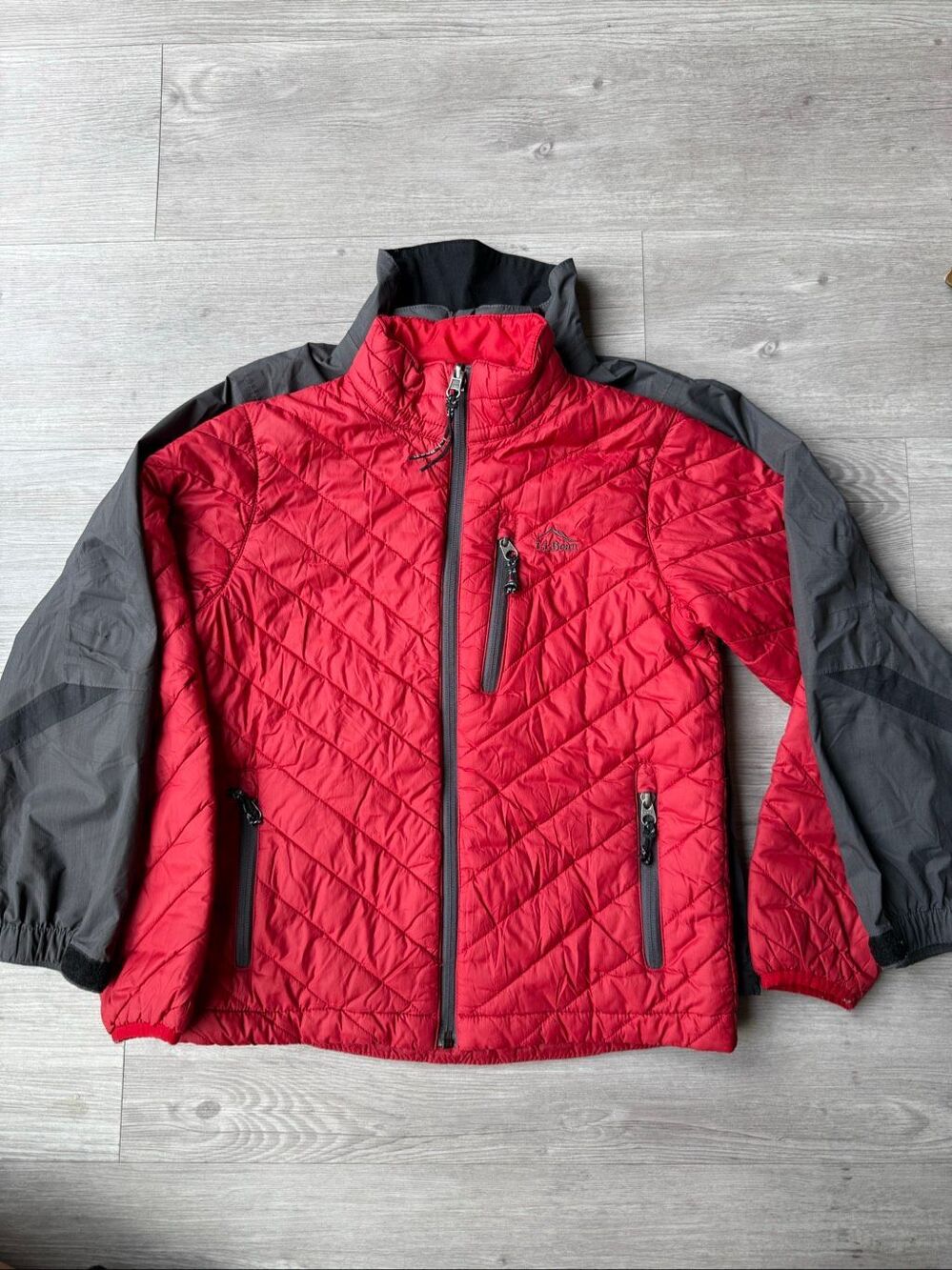 Lot of 2 L.L.Bean PrimaLoft Insulated Jacket & technical shell rain jacket size